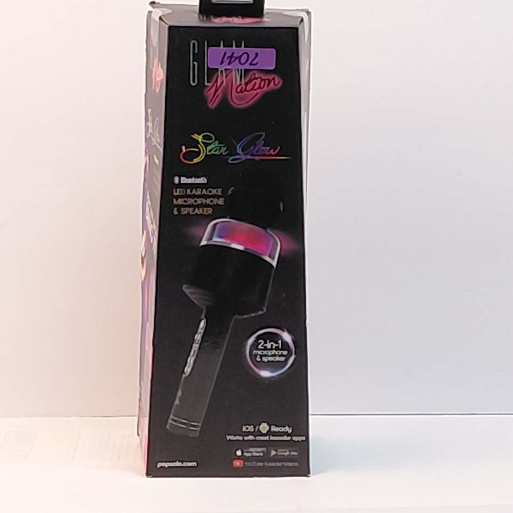 New Tzumi Glam Nation Star Glow LED Karaoke Microphone Black Bluetooth Speaker